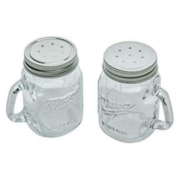 Farmhouse Mason Jar Glass Salt & Pepper Shakers - Picture 2 of 3